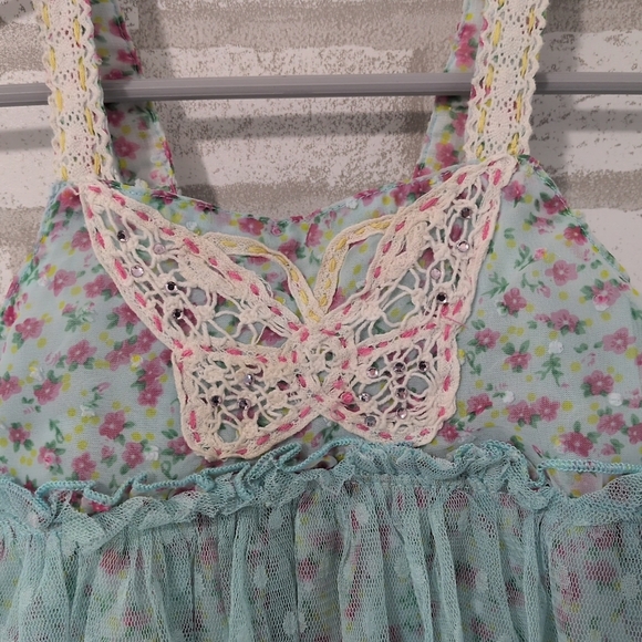 Baby Sara Butterfly Dress Size 2T Floral Tulle - Picture 3 of 6
